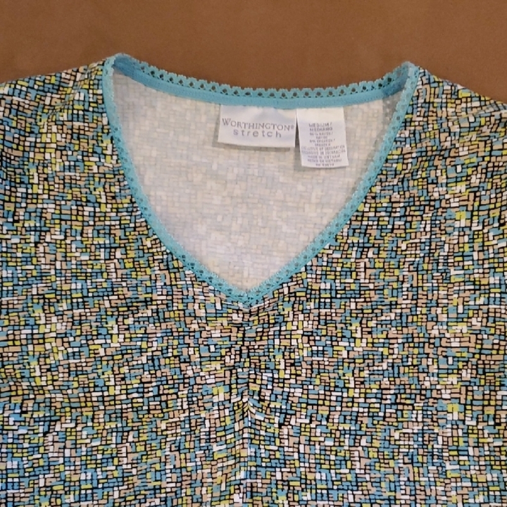 Worthington Stretch Multicolor Tweed Top